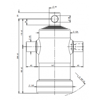 Teleskopski cilinder 5 stopenj 8 ton 840 mm z luknjo 3091F